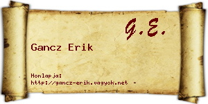 Gancz Erik névjegykártya
